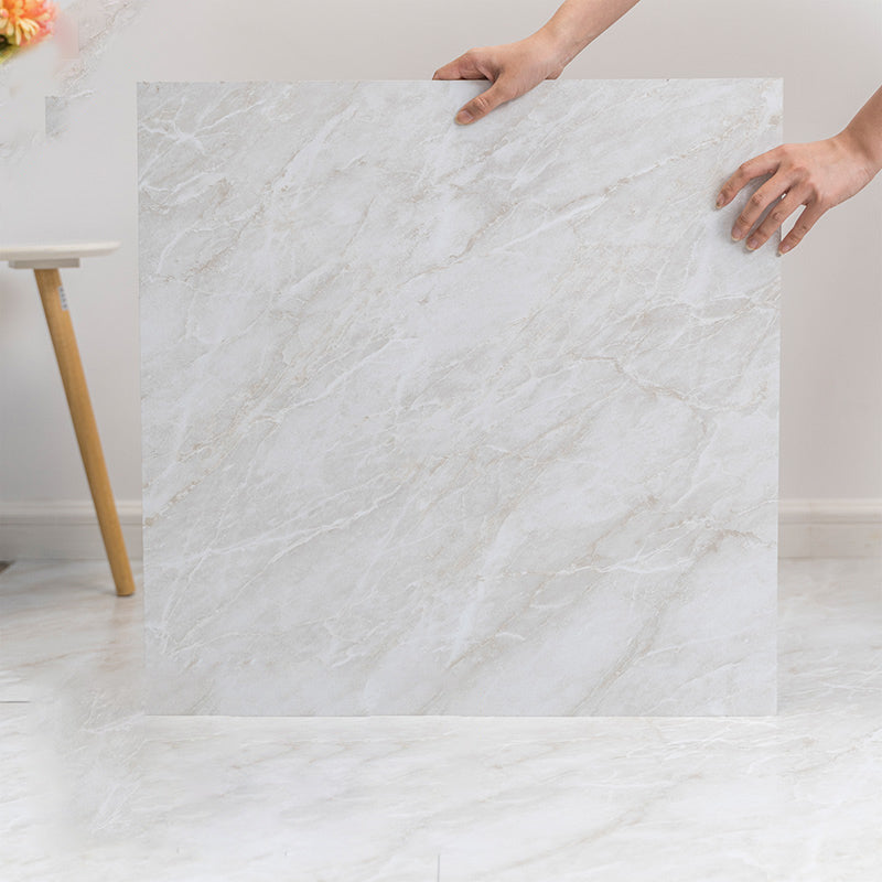 Modern Vinyl Floor Tiles Peel & Stick Marble Printed PVC Flooring Gray-White Clearhalo 'Flooring 'Home Improvement' 'home_improvement' 'home_improvement_vinyl_flooring' 'Vinyl Flooring' 'vinyl_flooring' Walls and Ceiling' 7287319
