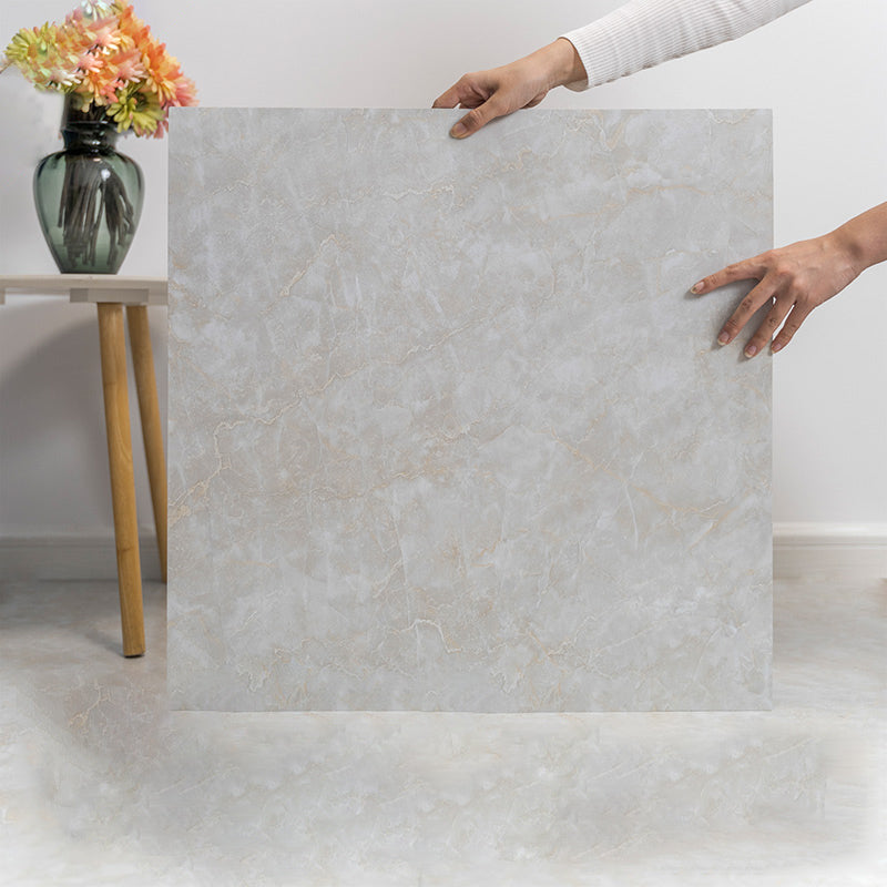 Modern Vinyl Floor Tiles Peel & Stick Marble Printed PVC Flooring Cream Gray Clearhalo 'Flooring 'Home Improvement' 'home_improvement' 'home_improvement_vinyl_flooring' 'Vinyl Flooring' 'vinyl_flooring' Walls and Ceiling' 7287323