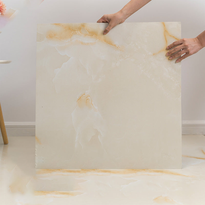 Modern Vinyl Floor Tiles Peel & Stick Marble Printed PVC Flooring Beige Clearhalo 'Flooring 'Home Improvement' 'home_improvement' 'home_improvement_vinyl_flooring' 'Vinyl Flooring' 'vinyl_flooring' Walls and Ceiling' 7287325