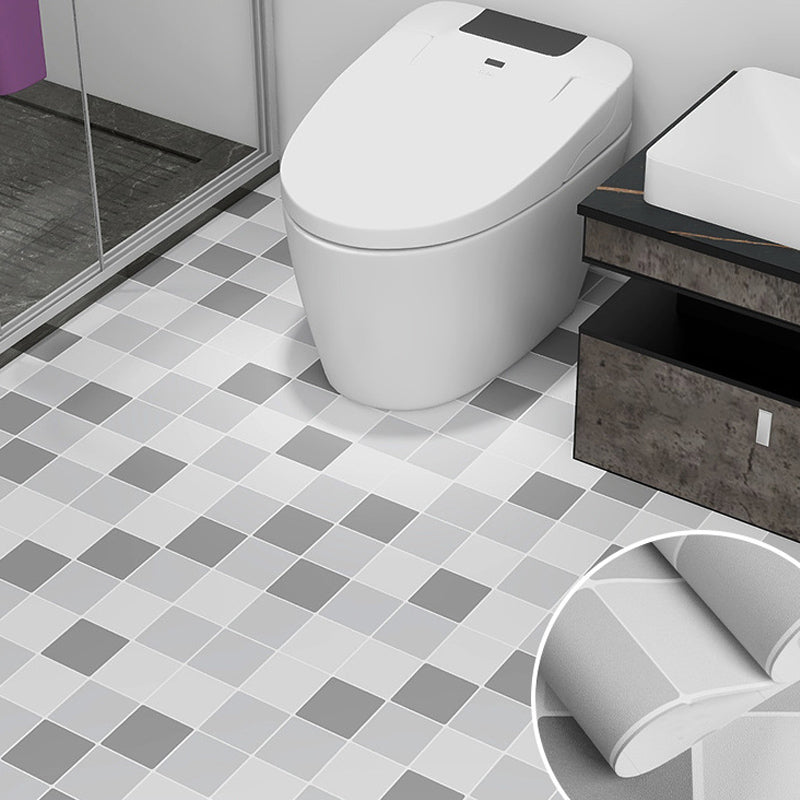 Modern Vinyl Plank Flooring Porcelain Tile Look Self Adhesive PVC Flooring Gray-White Clearhalo 'Flooring 'Home Improvement' 'home_improvement' 'home_improvement_vinyl_flooring' 'Vinyl Flooring' 'vinyl_flooring' Walls and Ceiling' 7287330