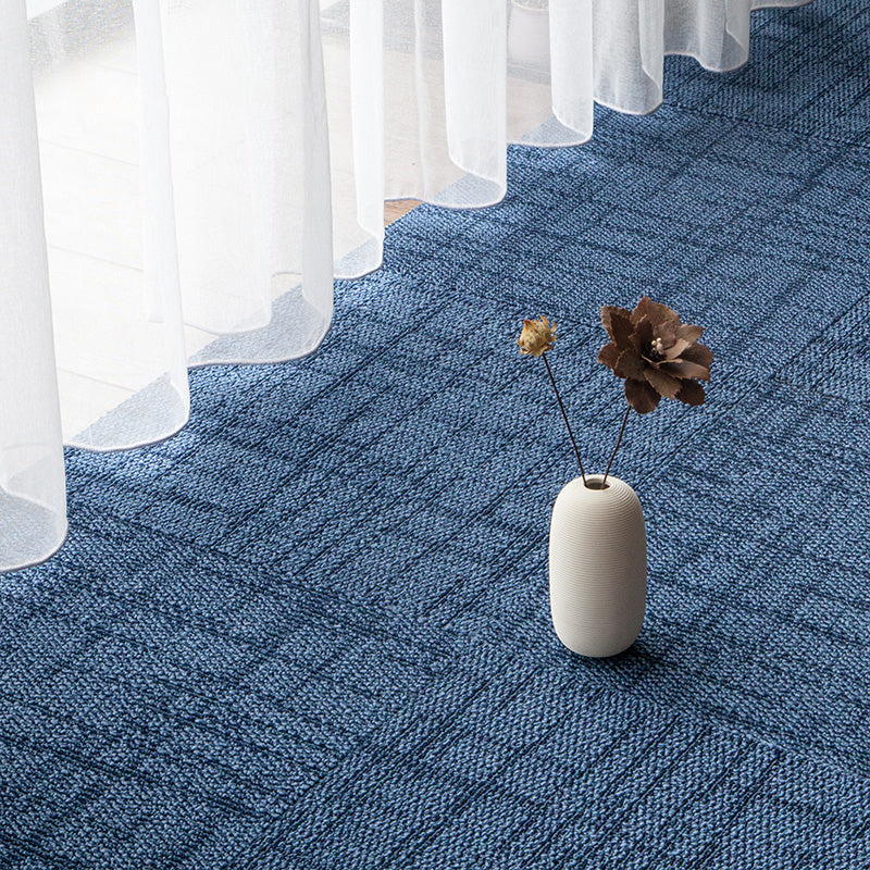 Modern Carpet Tiles Multi Level Loop Non-Skid Carpet Tile for Foyer Blue Clearhalo 'Carpet Tiles & Carpet Squares' 'carpet_tiles_carpet_squares' 'Flooring 'Home Improvement' 'home_improvement' 'home_improvement_carpet_tiles_carpet_squares' Walls and Ceiling' 7287358
