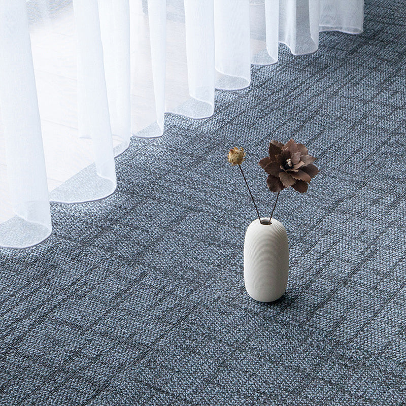Modern Carpet Tiles Multi Level Loop Non-Skid Carpet Tile for Foyer Dark Blue-Gray Clearhalo 'Carpet Tiles & Carpet Squares' 'carpet_tiles_carpet_squares' 'Flooring 'Home Improvement' 'home_improvement' 'home_improvement_carpet_tiles_carpet_squares' Walls and Ceiling' 7287360