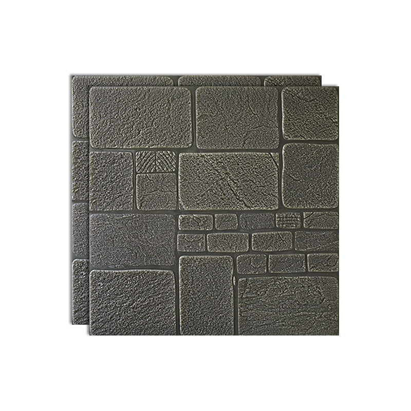 Modern Wall Paneling 3D Bricks Peel and Stick Waterproof Wall Paneling Dark Gray Clearhalo 'Flooring 'Home Improvement' 'home_improvement' 'home_improvement_wall_paneling' 'Wall Paneling' 'wall_paneling' 'Walls & Ceilings' Walls and Ceiling' 7287373