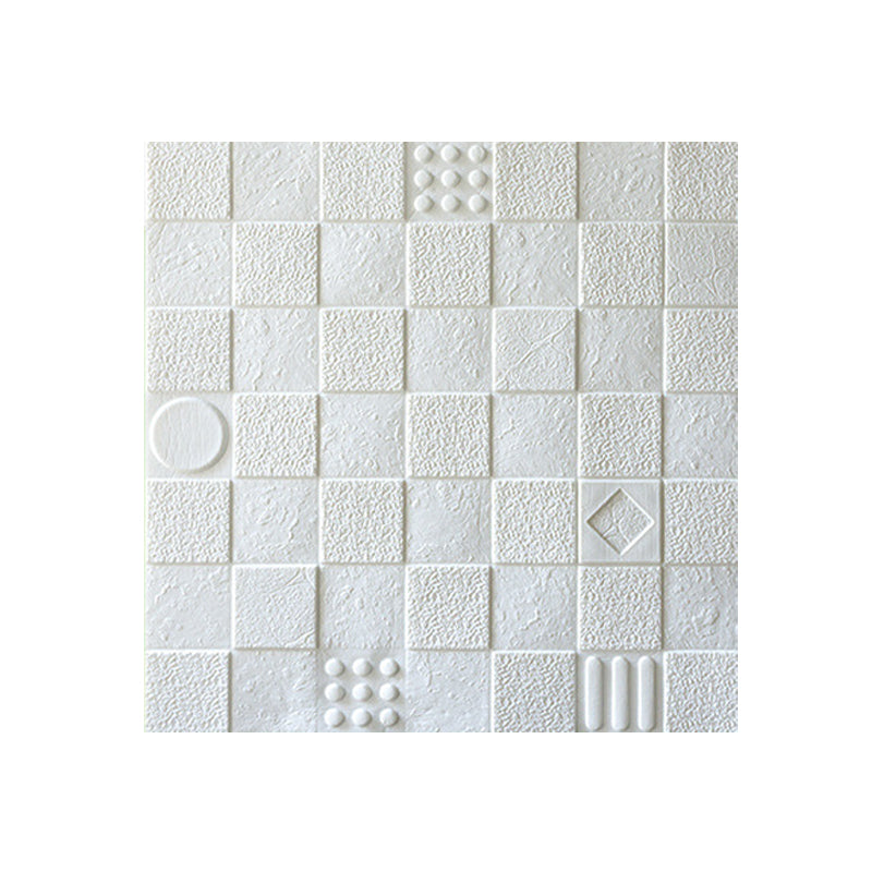 Home Indoor Wall Panel 3D Print Bricks Peel and Stick Wall Paneling White Clearhalo 'Flooring 'Home Improvement' 'home_improvement' 'home_improvement_wall_paneling' 'Wall Paneling' 'wall_paneling' 'Walls & Ceilings' Walls and Ceiling' 7287400