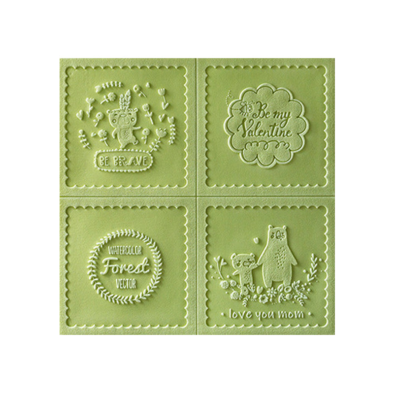 Modern Wall Paneling Cartoon 3D Print Peel and Stick Waterproof Wall Panel Green Clearhalo 'Flooring 'Home Improvement' 'home_improvement' 'home_improvement_wall_paneling' 'Wall Paneling' 'wall_paneling' 'Walls & Ceilings' Walls and Ceiling' 7287415