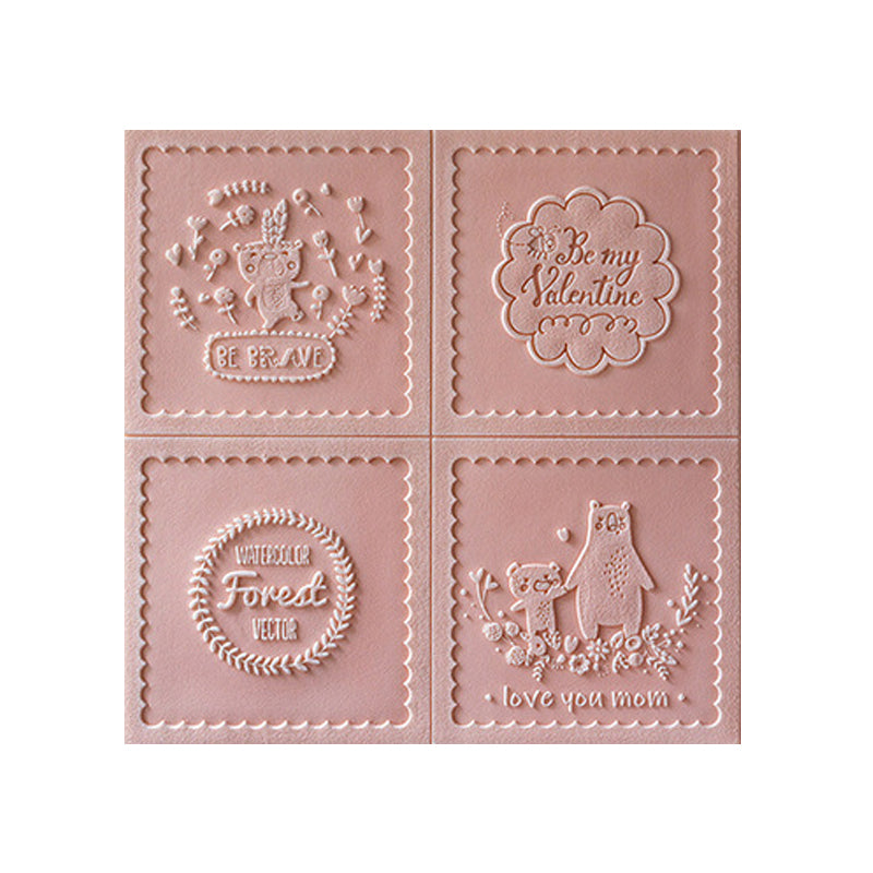 Modern Wall Paneling Cartoon 3D Print Peel and Stick Waterproof Wall Panel Nude Pink Clearhalo 'Flooring 'Home Improvement' 'home_improvement' 'home_improvement_wall_paneling' 'Wall Paneling' 'wall_paneling' 'Walls & Ceilings' Walls and Ceiling' 7287420