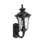 Rustic Urn Wall Light Sconce 1-Head Aluminum Wall Mount Lamp in Black/Bronze with Water Glass Shade for Corridor Clearhalo 'Wall Lamps & Sconces' 'Wall Lights' Lighting' 728832