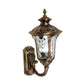 Rustic Urn Wall Light Sconce 1-Head Aluminum Wall Mount Lamp in Black/Bronze with Water Glass Shade for Corridor Clearhalo 'Wall Lamps & Sconces' 'Wall Lights' Lighting' 728837