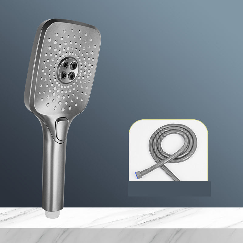 Modern Grey Shower Head Combo Standard Spray Pattern Rectangle Large Shower Head Shower Head with Hose Clearhalo 'Bathroom Remodel & Bathroom Fixtures' 'Home Improvement' 'home_improvement' 'home_improvement_shower_heads' 'Shower Heads' 'shower_heads' 'Showers & Bathtubs Plumbing' 'Showers & Bathtubs' 7289023