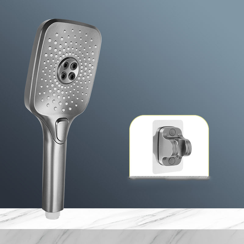 Modern Grey Shower Head Combo Standard Spray Pattern Rectangle Large Shower Head Shower & Punch-free Wall Seat Clearhalo 'Bathroom Remodel & Bathroom Fixtures' 'Home Improvement' 'home_improvement' 'home_improvement_shower_heads' 'Shower Heads' 'shower_heads' 'Showers & Bathtubs Plumbing' 'Showers & Bathtubs' 7289031