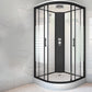 Striped Tempered Glass Shower Stall Black Double Sliding Door Shower Room Clearhalo 'Bathroom Remodel & Bathroom Fixtures' 'Home Improvement' 'home_improvement' 'home_improvement_shower_stalls_enclosures' 'Shower Stalls & Enclosures' 'shower_stalls_enclosures' 'Showers & Bathtubs' 7289040