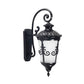 White Frosted Glass Urn Sconce Farmhouse 1 Light Balcony Wall Mounted Lamp in Black Clearhalo 'Wall Lamps & Sconces' 'Wall Lights' Lighting' 728915