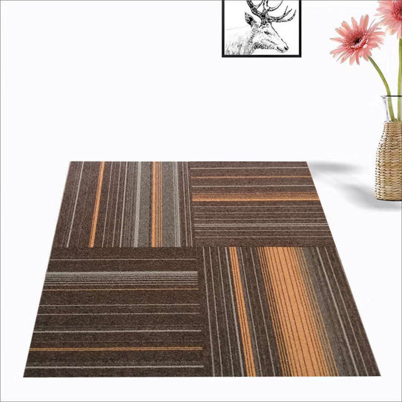 Modern Carpet Tile Non-Skid Fade Resistant Geometry Loose Lay Carpet Tiles Dining Room Beige Asphalt Clearhalo 'Carpet Tiles & Carpet Squares' 'carpet_tiles_carpet_squares' 'Flooring 'Home Improvement' 'home_improvement' 'home_improvement_carpet_tiles_carpet_squares' Walls and Ceiling' 7289365