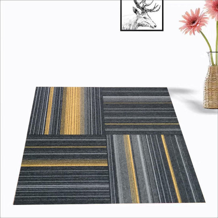 Modern Carpet Tile Non-Skid Fade Resistant Geometry Loose Lay Carpet Tiles Dining Room Silver Gray Asphalt Clearhalo 'Carpet Tiles & Carpet Squares' 'carpet_tiles_carpet_squares' 'Flooring 'Home Improvement' 'home_improvement' 'home_improvement_carpet_tiles_carpet_squares' Walls and Ceiling' 7289377