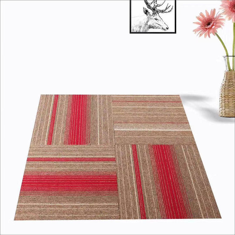 Modern Carpet Tile Non-Skid Fade Resistant Geometry Loose Lay Carpet Tiles Dining Room Beige-Red Asphalt Clearhalo 'Carpet Tiles & Carpet Squares' 'carpet_tiles_carpet_squares' 'Flooring 'Home Improvement' 'home_improvement' 'home_improvement_carpet_tiles_carpet_squares' Walls and Ceiling' 7289382