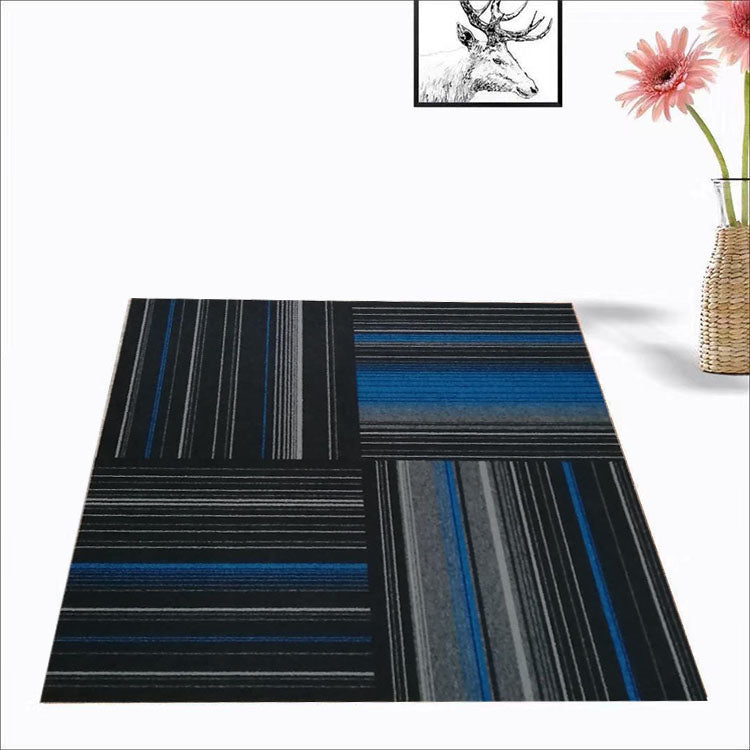 Modern Carpet Tile Non-Skid Fade Resistant Geometry Loose Lay Carpet Tiles Dining Room Black Khaki Asphalt Clearhalo 'Carpet Tiles & Carpet Squares' 'carpet_tiles_carpet_squares' 'Flooring 'Home Improvement' 'home_improvement' 'home_improvement_carpet_tiles_carpet_squares' Walls and Ceiling' 7289384