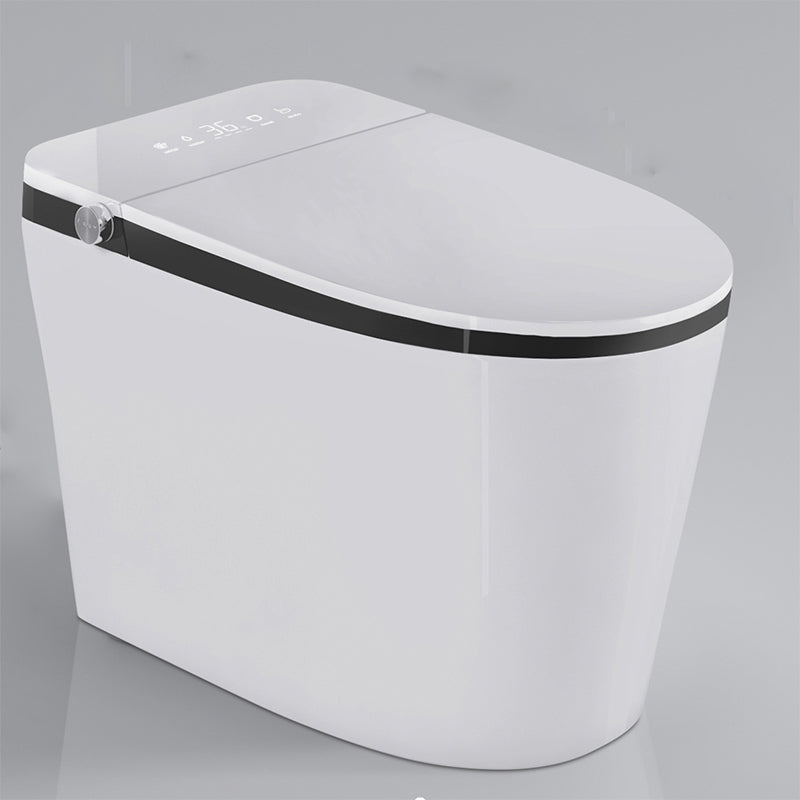 Modern Floor Mounted Toilet Bowl Porcelain Siphon Jet All In One Toilet White Black Clearhalo 'Bathroom Remodel & Bathroom Fixtures' 'Home Improvement' 'home_improvement' 'home_improvement_toilets' 'Toilets & Bidets' 'Toilets' 7289458