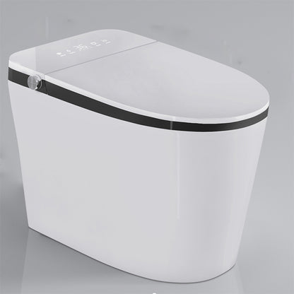 Modern Floor Mounted Toilet Bowl Porcelain Siphon Jet All In One Toilet White Black Clearhalo 'Bathroom Remodel & Bathroom Fixtures' 'Home Improvement' 'home_improvement' 'home_improvement_toilets' 'Toilets & Bidets' 'Toilets' 7289458