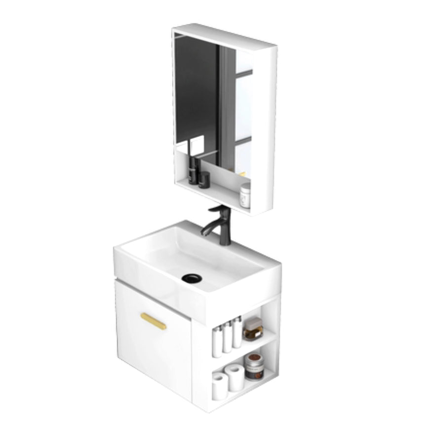 Modern White Ceramic Top Vanity Single-Sink Rectangular Wall Mount Vanity Clearhalo 'Bathroom Remodel & Bathroom Fixtures' 'Bathroom Vanities' 'bathroom_vanities' 'Home Improvement' 'home_improvement' 'home_improvement_bathroom_vanities' 7289539