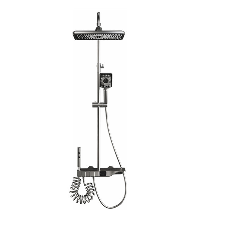 Bathroom Shower System Adjustable Water Flow Wall Mounted Shower Head Combo Clearhalo 'Bathroom Remodel & Bathroom Fixtures' 'Home Improvement' 'home_improvement' 'home_improvement_shower_faucets' 'Shower Faucets & Systems' 'shower_faucets' 'Showers & Bathtubs Plumbing' 'Showers & Bathtubs' 7289767
