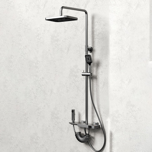 Modern Wall Mounted Shower Combo Slide Bar Included Shower Trim Clearhalo 'Bathroom Remodel & Bathroom Fixtures' 'Home Improvement' 'home_improvement' 'home_improvement_shower_faucets' 'Shower Faucets & Systems' 'shower_faucets' 'Showers & Bathtubs Plumbing' 'Showers & Bathtubs' 7289775