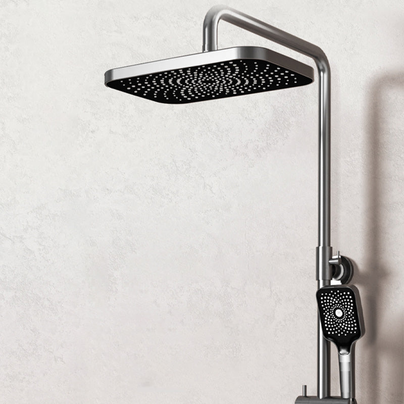 Modern Wall Mounted Shower Combo Slide Bar Included Shower Trim Clearhalo 'Bathroom Remodel & Bathroom Fixtures' 'Home Improvement' 'home_improvement' 'home_improvement_shower_faucets' 'Shower Faucets & Systems' 'shower_faucets' 'Showers & Bathtubs Plumbing' 'Showers & Bathtubs' 7289777