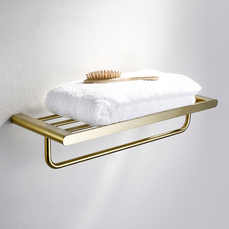 Modern Brushed Brass Bathroom Accessories Hardware Set with Towel Bar Clearhalo 'Bathroom Hardware Sets' 'Bathroom Hardware' 'Bathroom Remodel & Bathroom Fixtures' 'bathroom_hardware_sets' 'Home Improvement' 'home_improvement' 'home_improvement_bathroom_hardware_sets' 7290125