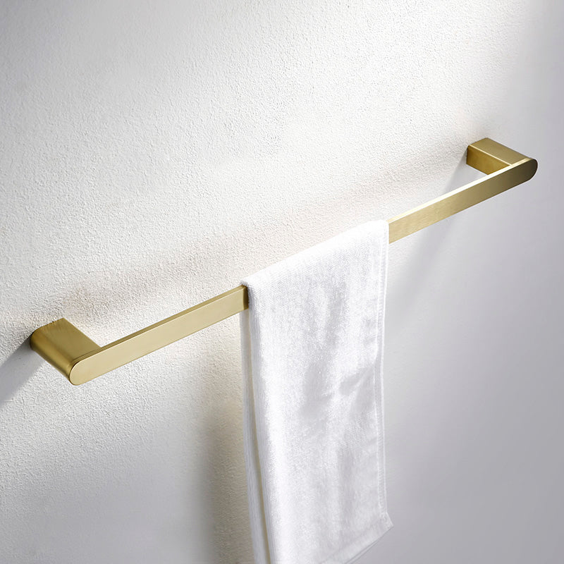 Modern Brushed Brass Bathroom Accessories Hardware Set with Towel Bar Single Bar Towel Bar (24"L) Clearhalo 'Bathroom Hardware Sets' 'Bathroom Hardware' 'Bathroom Remodel & Bathroom Fixtures' 'bathroom_hardware_sets' 'Home Improvement' 'home_improvement' 'home_improvement_bathroom_hardware_sets' 7290127