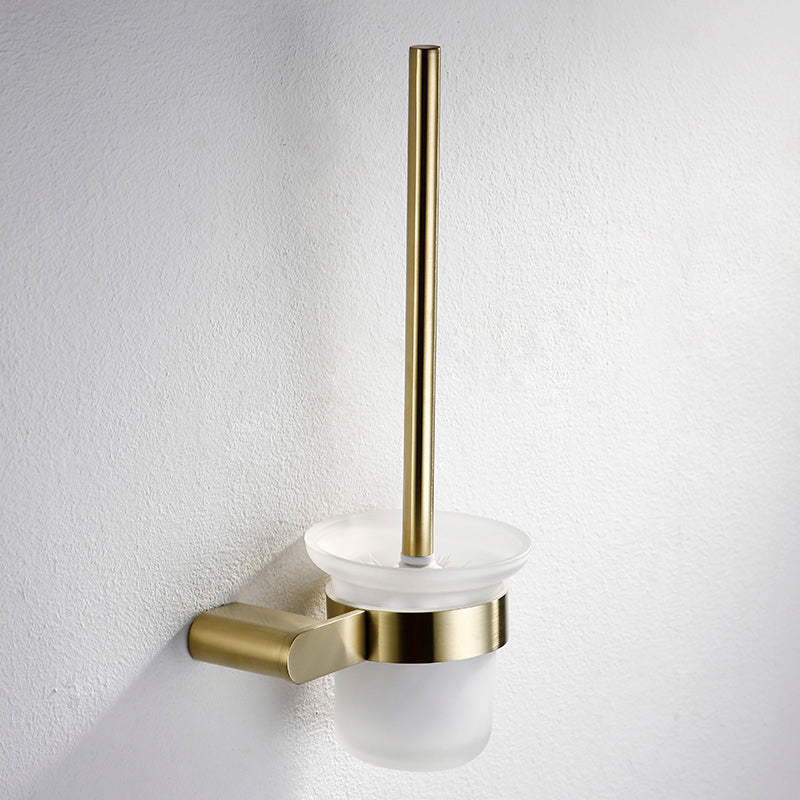 Modern Brushed Brass Bathroom Accessories Hardware Set with Towel Bar Toilet Brush Clearhalo 'Bathroom Hardware Sets' 'Bathroom Hardware' 'Bathroom Remodel & Bathroom Fixtures' 'bathroom_hardware_sets' 'Home Improvement' 'home_improvement' 'home_improvement_bathroom_hardware_sets' 7290130