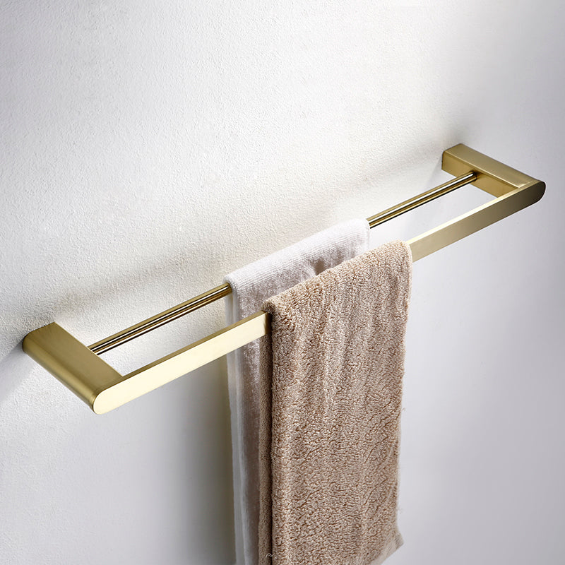 Modern Brushed Brass Bathroom Accessories Hardware Set with Towel Bar Clearhalo 'Bathroom Hardware Sets' 'Bathroom Hardware' 'Bathroom Remodel & Bathroom Fixtures' 'bathroom_hardware_sets' 'Home Improvement' 'home_improvement' 'home_improvement_bathroom_hardware_sets' 7290143
