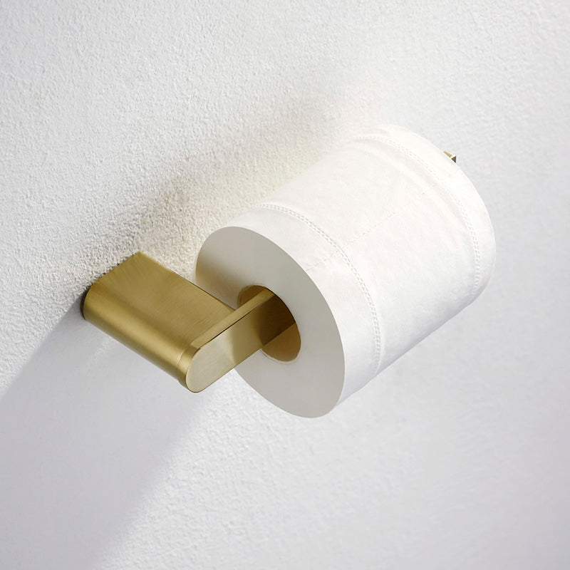 Modern Brushed Brass Bathroom Accessories Hardware Set with Towel Bar Flat Monocular Tissue Holder Clearhalo 'Bathroom Hardware Sets' 'Bathroom Hardware' 'Bathroom Remodel & Bathroom Fixtures' 'bathroom_hardware_sets' 'Home Improvement' 'home_improvement' 'home_improvement_bathroom_hardware_sets' 7290144