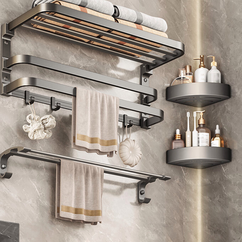 Traditional Bathroom Accessory As Individual Or As a Set in Grey Clearhalo 'Bathroom Hardware Sets' 'Bathroom Hardware' 'Bathroom Remodel & Bathroom Fixtures' 'bathroom_hardware_sets' 'Home Improvement' 'home_improvement' 'home_improvement_bathroom_hardware_sets' 7290149
