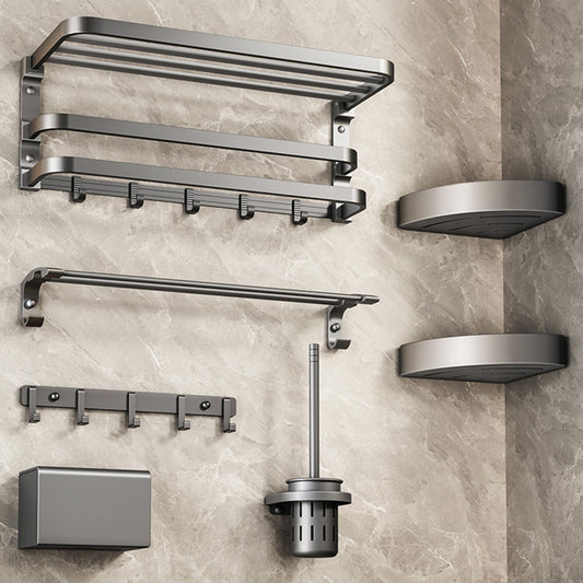Traditional Bathroom Accessory As Individual Or As a Set in Grey Clearhalo 'Bathroom Hardware Sets' 'Bathroom Hardware' 'Bathroom Remodel & Bathroom Fixtures' 'bathroom_hardware_sets' 'Home Improvement' 'home_improvement' 'home_improvement_bathroom_hardware_sets' 7290152