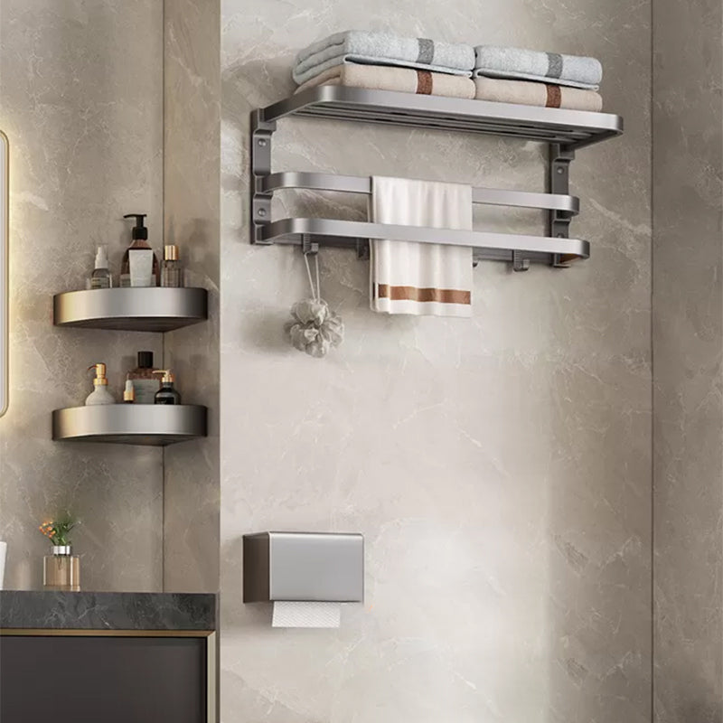 Traditional Bathroom Accessory As Individual Or As a Set in Grey 4-Piece Set (Toilet Paper Holder) Clearhalo 'Bathroom Hardware Sets' 'Bathroom Hardware' 'Bathroom Remodel & Bathroom Fixtures' 'bathroom_hardware_sets' 'Home Improvement' 'home_improvement' 'home_improvement_bathroom_hardware_sets' 7290153