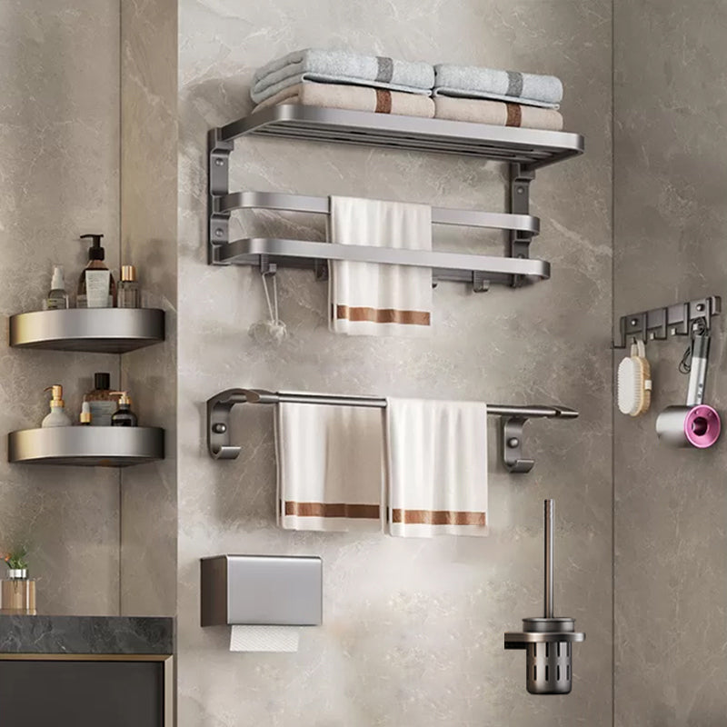 Traditional Bathroom Accessory As Individual Or As a Set in Grey 7-Piece Set Clearhalo 'Bathroom Hardware Sets' 'Bathroom Hardware' 'Bathroom Remodel & Bathroom Fixtures' 'bathroom_hardware_sets' 'Home Improvement' 'home_improvement' 'home_improvement_bathroom_hardware_sets' 7290155