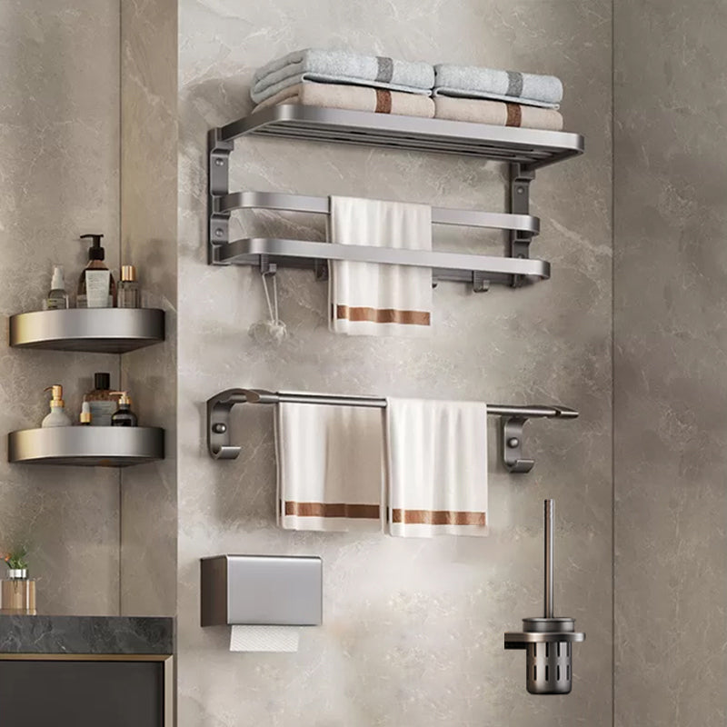 Traditional Bathroom Accessory As Individual Or As a Set in Grey 6-Piece Set Clearhalo 'Bathroom Hardware Sets' 'Bathroom Hardware' 'Bathroom Remodel & Bathroom Fixtures' 'bathroom_hardware_sets' 'Home Improvement' 'home_improvement' 'home_improvement_bathroom_hardware_sets' 7290159