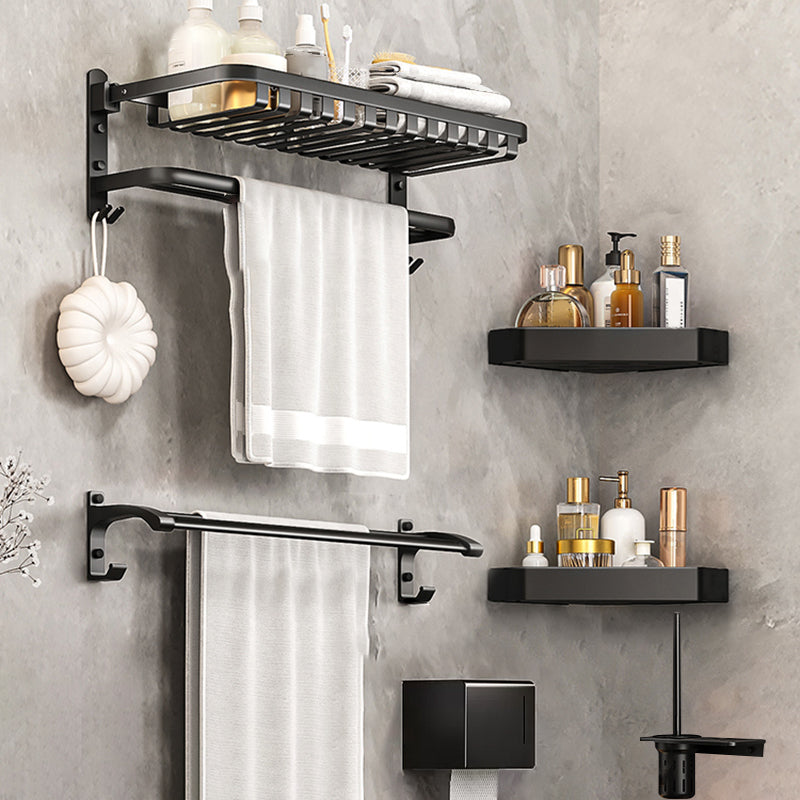 Traditional Black Bathroom Accessory As Individual Or As a Set 6-Piece Set Clearhalo 'Bathroom Hardware Sets' 'Bathroom Hardware' 'Bathroom Remodel & Bathroom Fixtures' 'bathroom_hardware_sets' 'Home Improvement' 'home_improvement' 'home_improvement_bathroom_hardware_sets' 7290174