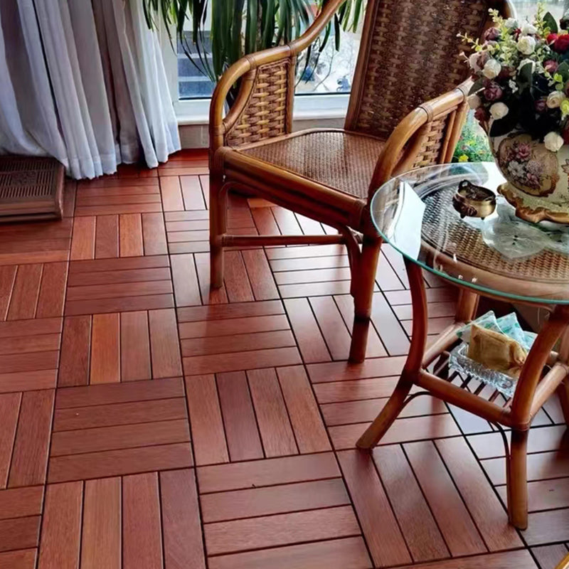 4-Slat Wood Patio Tiles Snap Fit Installation Floor Board Tiles Clearhalo 'Home Improvement' 'home_improvement' 'home_improvement_outdoor_deck_tiles_planks' 'Outdoor Deck Tiles & Planks' 'Outdoor Flooring & Tile' 'Outdoor Remodel' 'outdoor_deck_tiles_planks' 7291553