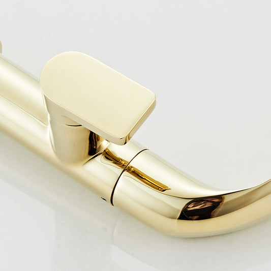 Glam Brass Bathroom Sink Faucet with 1-Handle Lavatory Faucet Clearhalo 'Bathroom Remodel & Bathroom Fixtures' 'Bathroom Sink Faucets' 'Bathroom Sinks & Faucet Components' 'bathroom_sink_faucets' 'Home Improvement' 'home_improvement' 'home_improvement_bathroom_sink_faucets' 7291567