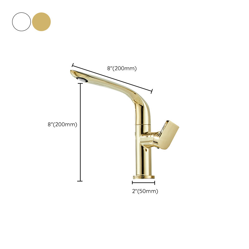 Glam Brass Bathroom Sink Faucet with 1-Handle Lavatory Faucet Clearhalo 'Bathroom Remodel & Bathroom Fixtures' 'Bathroom Sink Faucets' 'Bathroom Sinks & Faucet Components' 'bathroom_sink_faucets' 'Home Improvement' 'home_improvement' 'home_improvement_bathroom_sink_faucets' 7291571