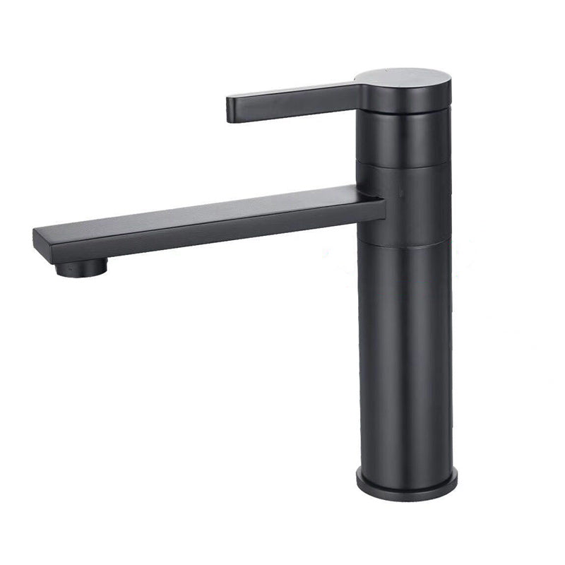 Brass Single Hole Sink Faucet Low Arc Square Bathroom Sink Faucet Clearhalo 'Bathroom Remodel & Bathroom Fixtures' 'Bathroom Sink Faucets' 'Bathroom Sinks & Faucet Components' 'bathroom_sink_faucets' 'Home Improvement' 'home_improvement' 'home_improvement_bathroom_sink_faucets' 7291582