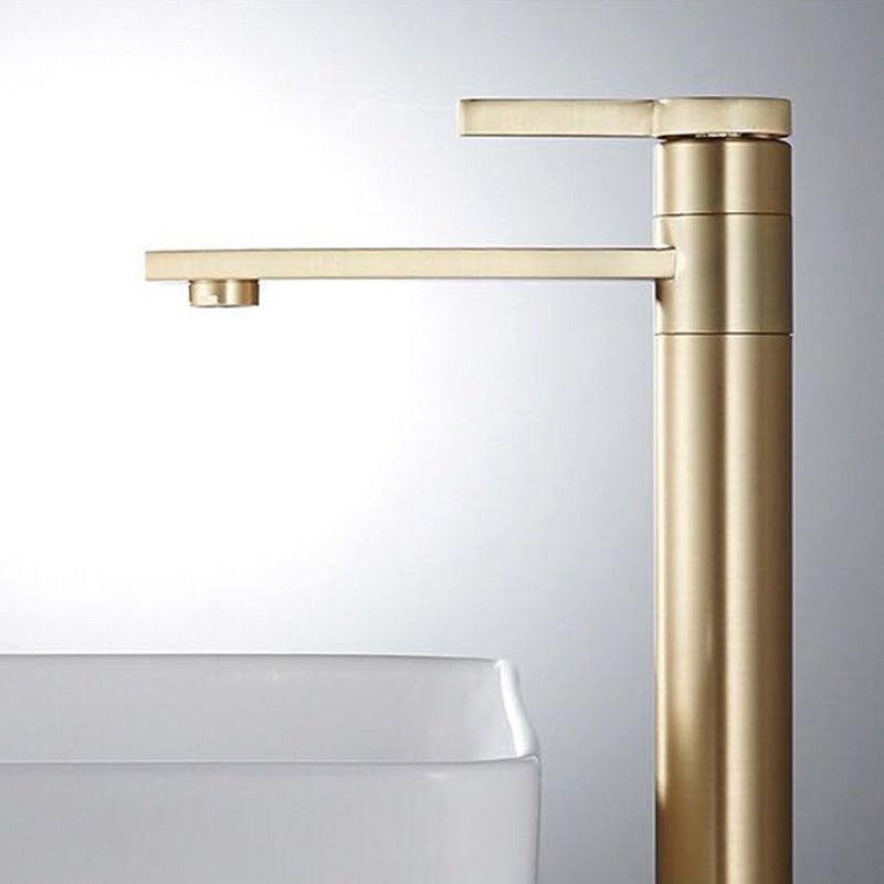 Brass Single Hole Sink Faucet Low Arc Square Bathroom Sink Faucet Clearhalo 'Bathroom Remodel & Bathroom Fixtures' 'Bathroom Sink Faucets' 'Bathroom Sinks & Faucet Components' 'bathroom_sink_faucets' 'Home Improvement' 'home_improvement' 'home_improvement_bathroom_sink_faucets' 7291583