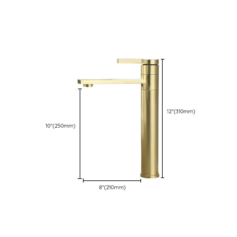 Brass Single Hole Sink Faucet Low Arc Square Bathroom Sink Faucet Clearhalo 'Bathroom Remodel & Bathroom Fixtures' 'Bathroom Sink Faucets' 'Bathroom Sinks & Faucet Components' 'bathroom_sink_faucets' 'Home Improvement' 'home_improvement' 'home_improvement_bathroom_sink_faucets' 7291588