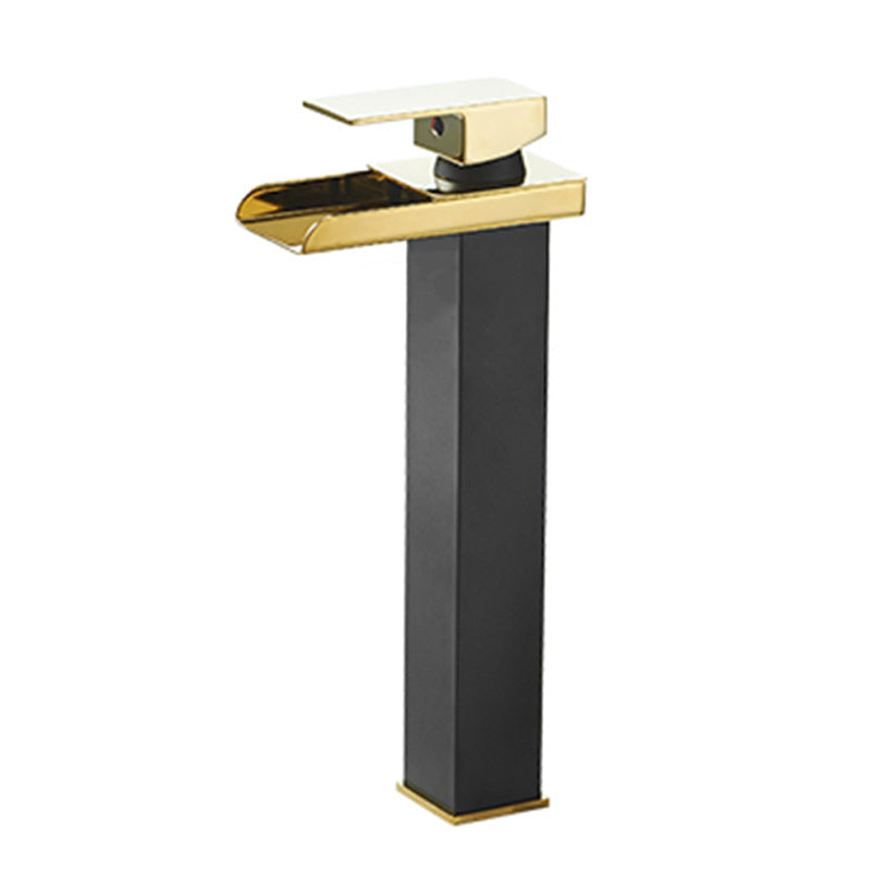 Modern Waterfall Spout Sink Faucet with Led Brass Lavatory Faucet Clearhalo 'Bathroom Remodel & Bathroom Fixtures' 'Bathroom Sink Faucets' 'Bathroom Sinks & Faucet Components' 'bathroom_sink_faucets' 'Home Improvement' 'home_improvement' 'home_improvement_bathroom_sink_faucets' 7291598