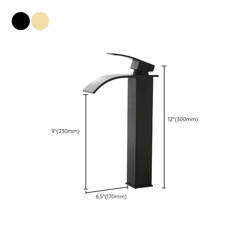 Modern Waterfall Spout Sink Faucet with Led Brass Lavatory Faucet Clearhalo 'Bathroom Remodel & Bathroom Fixtures' 'Bathroom Sink Faucets' 'Bathroom Sinks & Faucet Components' 'bathroom_sink_faucets' 'Home Improvement' 'home_improvement' 'home_improvement_bathroom_sink_faucets' 7291612