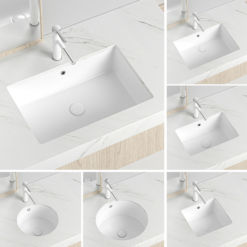 Modern Style Bathroom Sink Undermount Ceramic Bathroom Sink in White Clearhalo 'Bathroom Remodel & Bathroom Fixtures' 'Bathroom Sinks & Faucet Components' 'Bathroom Sinks' 'bathroom_sink' 'Home Improvement' 'home_improvement' 'home_improvement_bathroom_sink' 7291700