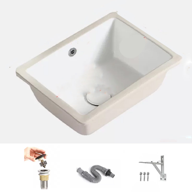 Modern Style Bathroom Sink Undermount Ceramic Bathroom Sink in White 16"L x 12"W x 7"H Sink Clearhalo 'Bathroom Remodel & Bathroom Fixtures' 'Bathroom Sinks & Faucet Components' 'Bathroom Sinks' 'bathroom_sink' 'Home Improvement' 'home_improvement' 'home_improvement_bathroom_sink' 7291702
