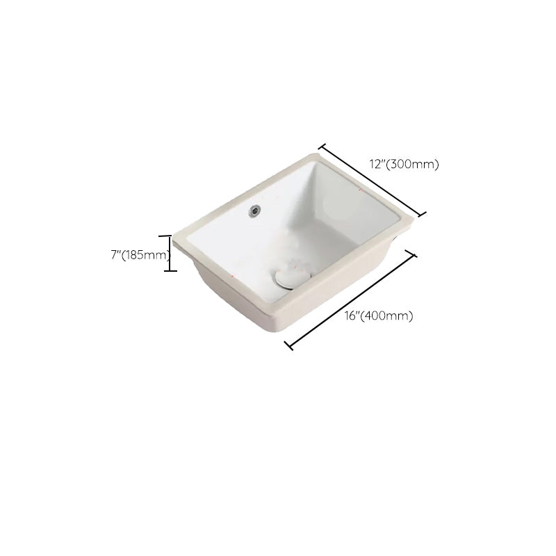 Modern Style Bathroom Sink Undermount Ceramic Bathroom Sink in White Clearhalo 'Bathroom Remodel & Bathroom Fixtures' 'Bathroom Sinks & Faucet Components' 'Bathroom Sinks' 'bathroom_sink' 'Home Improvement' 'home_improvement' 'home_improvement_bathroom_sink' 7291716