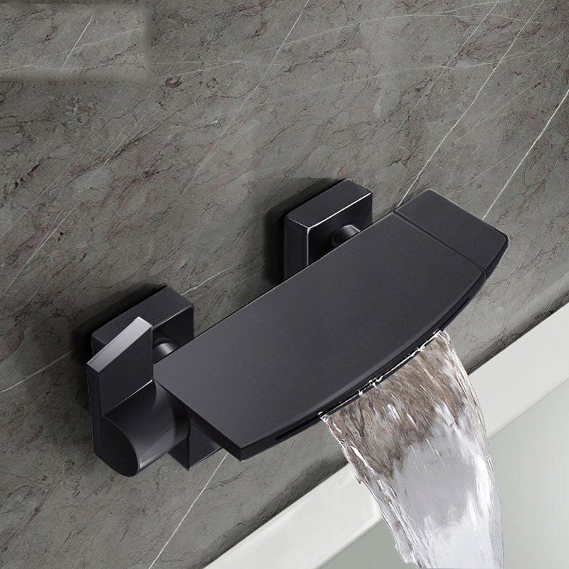 Modern Bathtub Faucet Waterfall Handheld Shower Head Bathtub Faucet Black Hand Shower Not Included Clearhalo 'Bathroom Remodel & Bathroom Fixtures' 'Bathtub Faucets' 'bathtub_faucets' 'Home Improvement' 'home_improvement' 'home_improvement_bathtub_faucets' 7291770