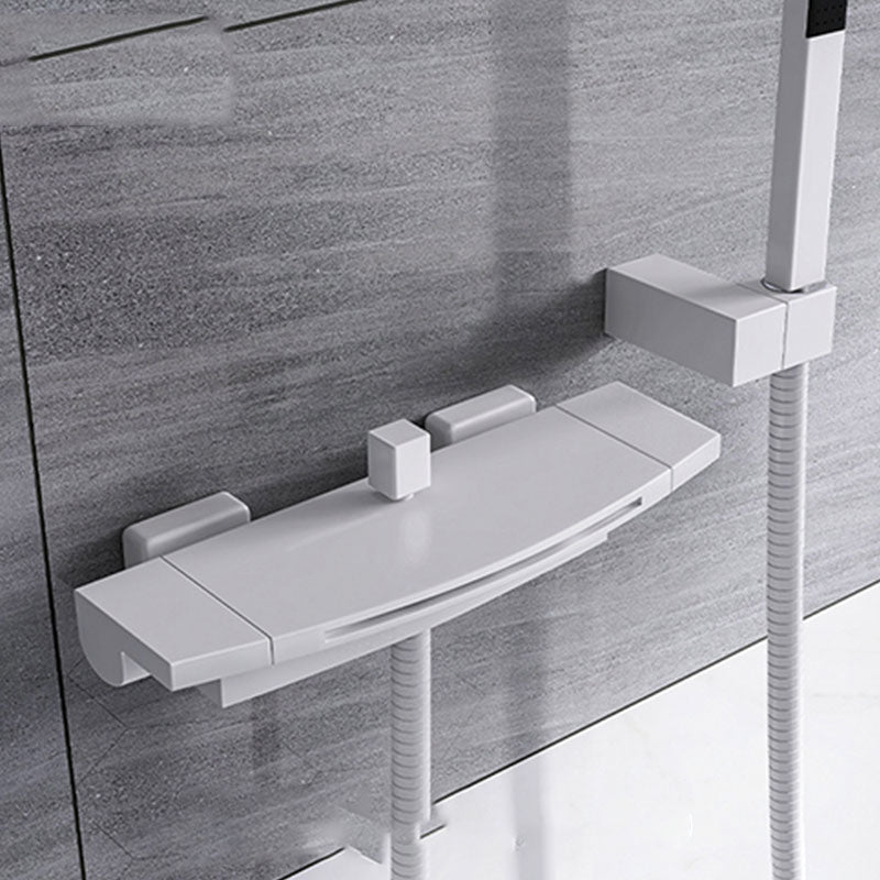 Modern Bathtub Faucet Waterfall Handheld Shower Head Bathtub Faucet White Hand Shower Included Clearhalo 'Bathroom Remodel & Bathroom Fixtures' 'Bathtub Faucets' 'bathtub_faucets' 'Home Improvement' 'home_improvement' 'home_improvement_bathtub_faucets' 7291771